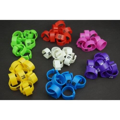 100 PCS/Lot 1-100 Number Chicken Leg Bands 14 mm Chicken Poultry Rings 7 Colors Pigeon Geese Quail Bird Ring Carry tools Feeding