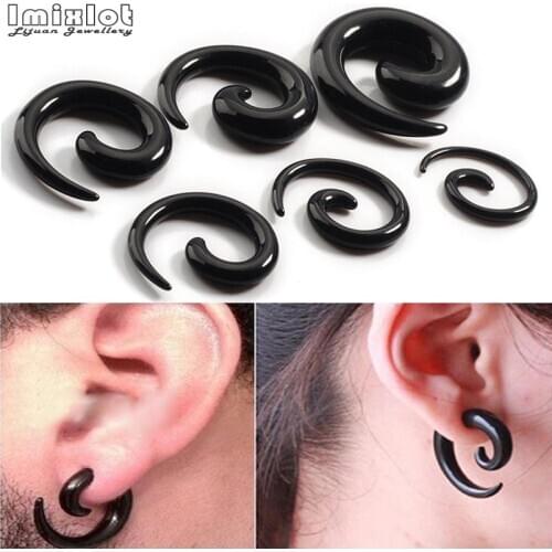 12Pcs 8 Colors Acrylic Spiral Ear Taper Gauges Stretching Ear Plug Tunnel Ear Expander Piercing For Unisex Jewelry 2mm-8mm