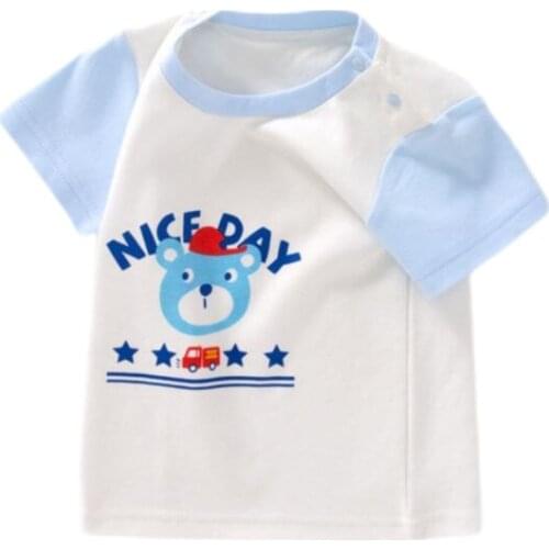 2021 Fahsion Summer Cartoon Car Baby T-Shirt Boy and Girls Baby Cotton Clothes