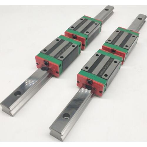 25mm Type 2pcs HGR25 Linear Guide Rail L300mm rail + 4pcs carriage Block HGH25CA blocks for cnc router