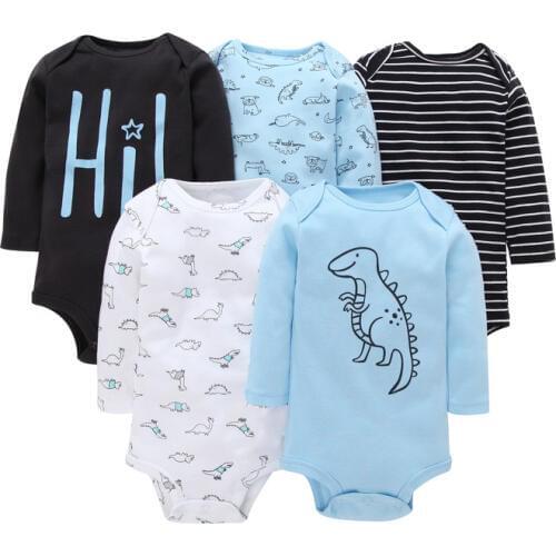 5 Pieces/Lot Infant baby boy girl rompers Soft 100% Cotton quality Ropa de bebe Newborn Baby Jumpsuits 3/6Months-24Months