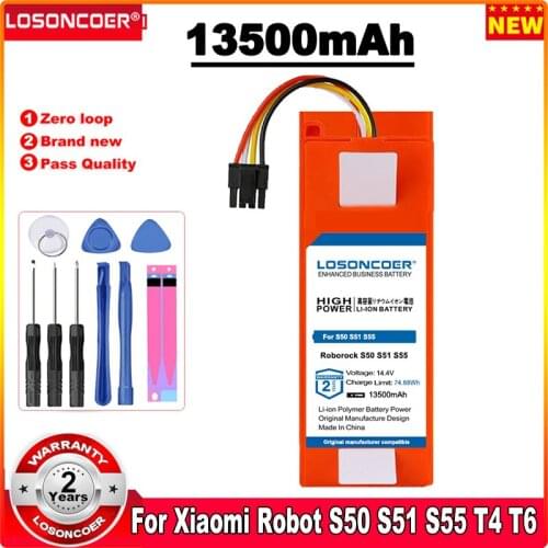 Robotic Vacuum cleaner S50 S51 S55 T4 T6 Battery for Xiaomi Robot Roborock S50 S51 S55 T4 T6 Mijia Gen 1st Accessory Spare Parts