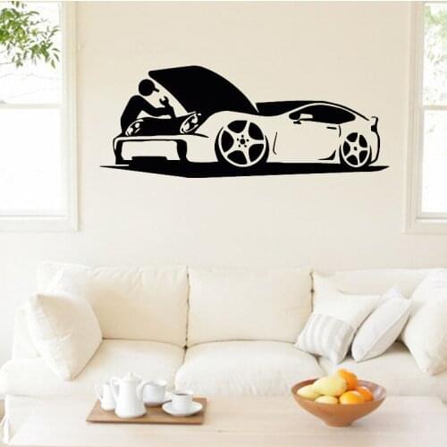 Auto Car Repair Wall Sticker Home Decor Bedroom Wall Decals Vinyl Window Wallpaper Boys Room Decoration Wall Art Murals Poster