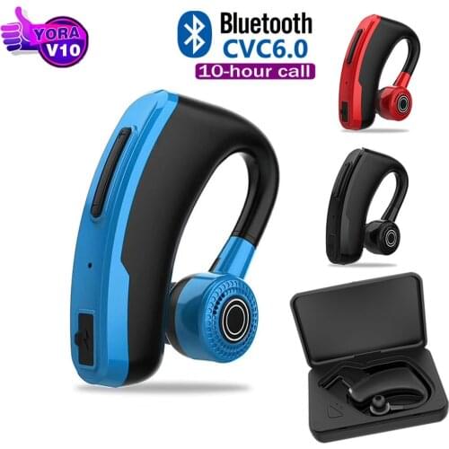 V10 V9 Business Bluetooth Headphone Driver Handsfree Earphone with Mic Voice command Noise Cancelling For iPhone Android Phone