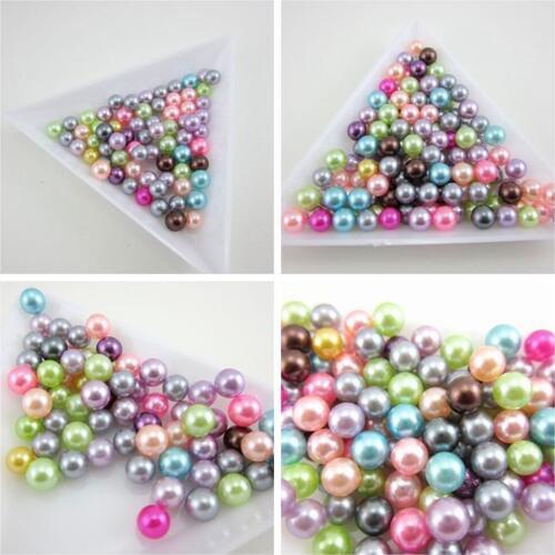 Mix Colors Round 4/5/6/8/10mm ABS Imitation Pearl Beads No Hole Loose Beads Diy Jewelry Necklace Making For Women 50-500PCS