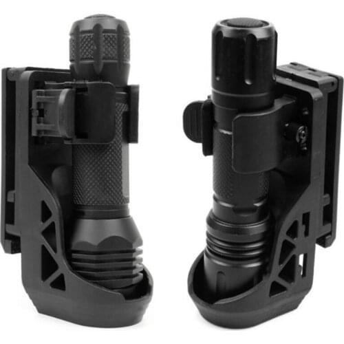 Duty Belt Flashlight Holster for tactical Torch UltraFire Nylon Flashlight Holder Pouch with 360 Degrees Rotatable Clip