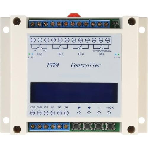 DC6-40V 4-Channel Programmable Digital Time Relay Timer Controller Delay Switch Module Independent Timing Cycle LCD Display
