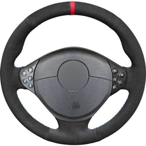 DIY Hand-sewn Black Suede Car Steering Wheel Cover for BMW 5 Series E39 1999-2003 3 Series E46 1999-2005 E53 X5 E36 Z3