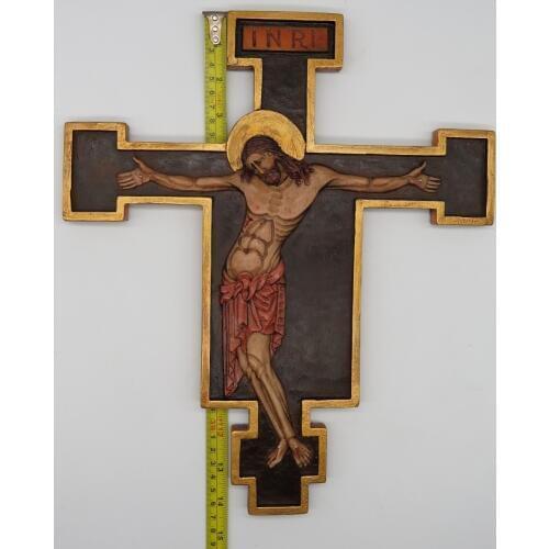 Catholic Resin Jesus Christ on INRI Cross Wall Crucifix Home Chapel Decoration 14.5 Inches