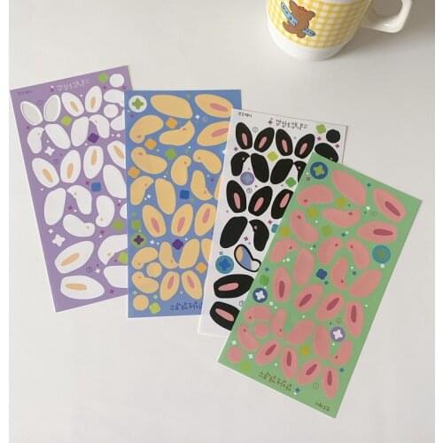 Kawaii Colorful Ears Ribbon Stickers Decoration Scrapbooking Diary Album Journal Diary DIY Label Stationery Sticker