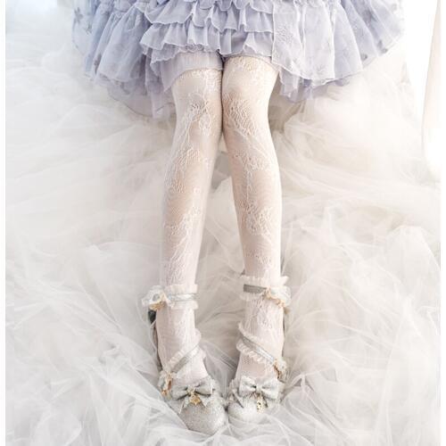 Lolita pantyhose socks loli hollow fishnet stockings wear bottoming socks women kawaii girl pantyhose loli cosplay gothic lolita