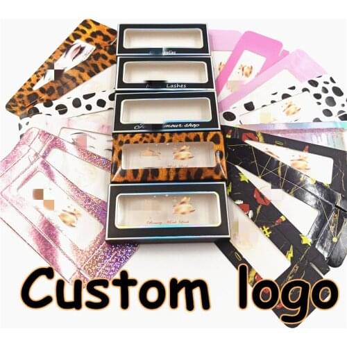 Make Up Eyelash Case print logo on the paper box Beauty Eyelash Packaging Boxes Empty 25mm Lashes Rectangle Case mink packaging