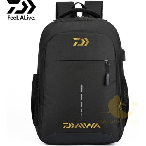 Daiwa Outdoor Fishing Backpack Multi-function Shoulder Bag Mens Business Laptop Bag Charging Multifunctional Leisure Backpack
