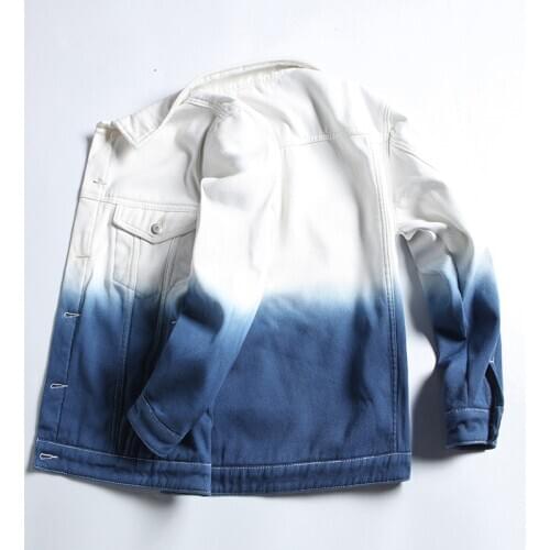 2020 New Mens Spring Autumn Gradual Loose Casual Long Sleeves Lapel Simplicity Versatile Cowboy Jacket Loose Coat Trend