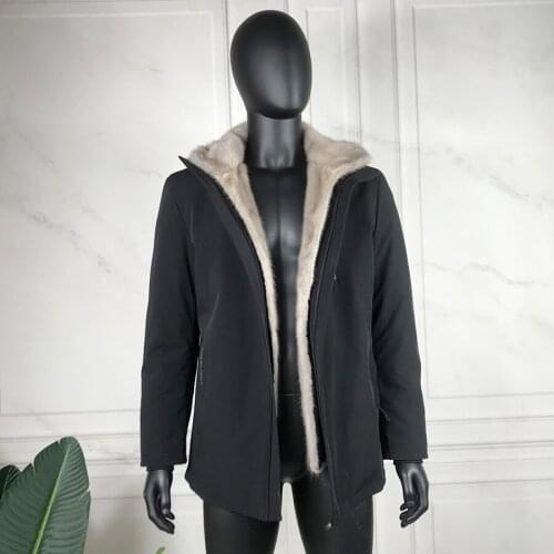 Men Parkas Real Mink Fur Liner Coat Winter Warm Fashion Fur Jacket Plus Size Custom High Quality Outwear 2021 New Arrival