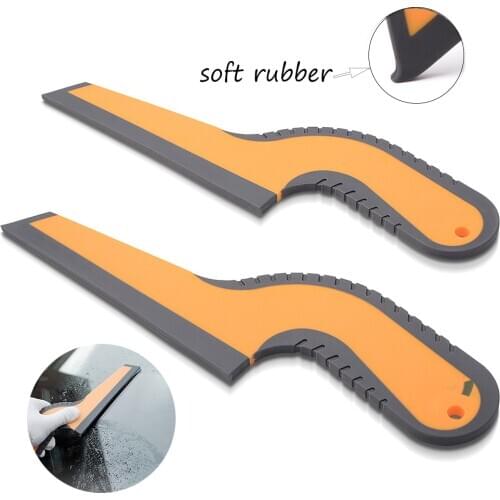 FOSHIO 1/2pcs Soft Rubber Squeegee Scraper Glass Car Cleaning Tool Water Wiper Window Tint Sticker Remover Vinyl Car Wrap Tool