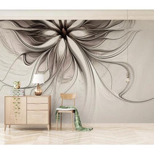 Papel de parede Abstract flower embossed lines 3d stereo modern 3d wallpaper mural,living room tv bedroom wall papers home decor