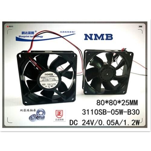 Original NMB 3110SB-05W-B30 Two Ball Bearing 8CM 80MM 8025 80*80*25MM Cooling Fan 24V 0.05A Variable frequency fan