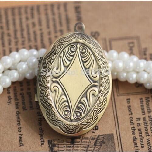 DIY Necklace Jewelry Accessories 100pcs Wholesale Antique Bronze 24*41mm Oval PHOTO LOCKET Blank for Necklace Pendant & Charm