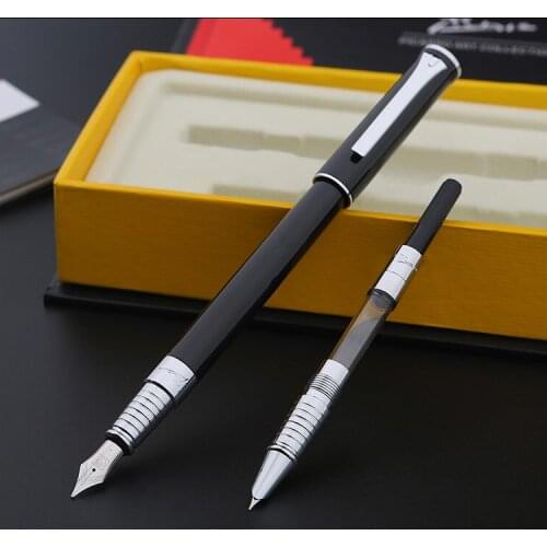 Picasso Y8 White Double Nib Iridic Gold 0.5/0.38mm Nib Silver Clip Fountain Pen Commercial Calligraphy Fountain Pen with Box