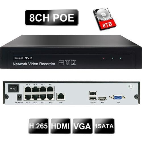 POE Onvif NVR supports 16 channels 5MP ip camera UP8TB P2P record H.264 / H.265 network recorder with Intelligent analysis