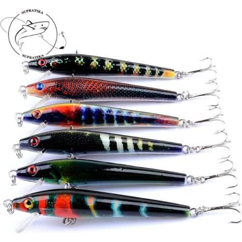 6Pcs/Lot 9cm/8.3g Lifelike Minnow Crankbait Artificial Hard Baits Wobbler Tackle Hard Baits With 6# Hooks For Sea Fishing