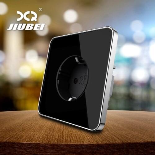 Jiubei EU Standard Single Power Socket,Crystal Glass Panel,16A Wall Power Socket,standard power outlet,EU plugs C7-EU-12