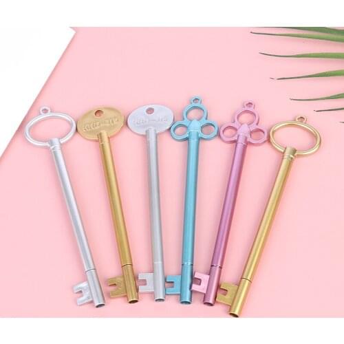 Retro Key Neutral Pen Student Cartoon Cute Signing Writing Pen Creative Plastic Fountain Pens Wholesale Office Stationery