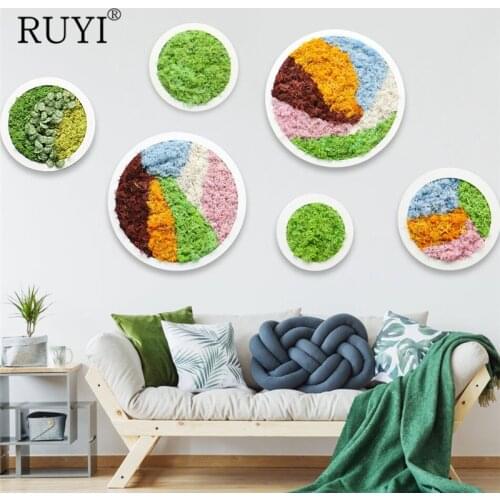 RUYI Mix colors moss Photo frame DIY home decoration accessories for living room modern winter Artificial plants custom made