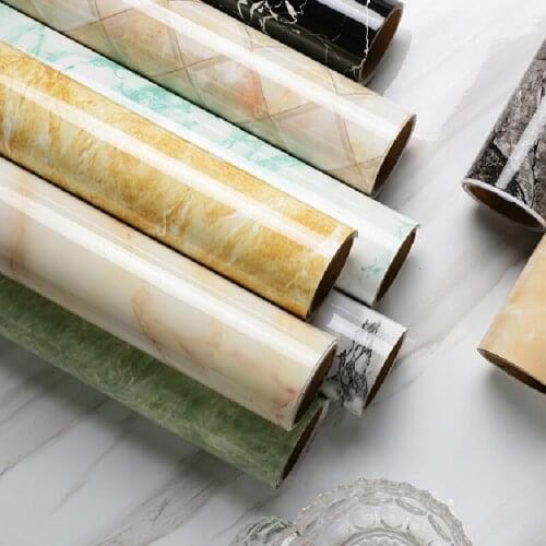 Thick Marble Pattern Self-adhesive Wallpaper Kitchen Bathroom Waterproof Oil-proof Sticker Table Bar Countertop Refurbished 60cm