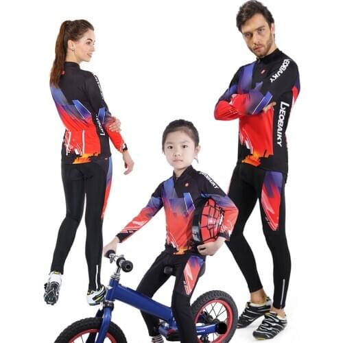 Family Parenting Cycling Clothing Men Pro Bike Jersey Set Long Sleeve Mtb Riding Suit Women Bicycle Uniform Kids Sportswear