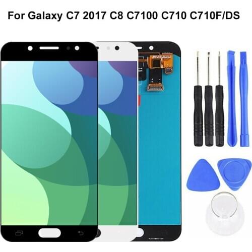 Touch Screen Digitizer for Samsung Galaxy C7 2017 C8 C7100 C710 Outer Front Glass LCD Touch Screen Digitizer Replacement