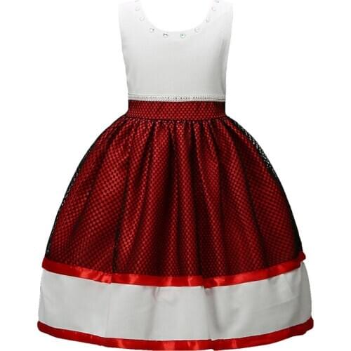 Summer hot-selling new childrens fish scale pattern princess dress, big childrens bead stitching wedding dress