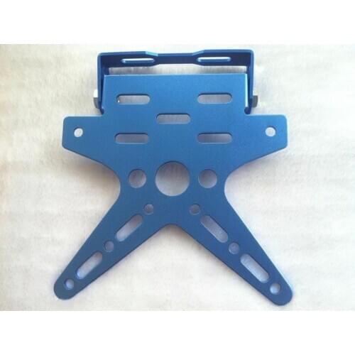 Blue Motorcycle Turn signal Running Brake Tail Light License Plate Bracket Cafe
