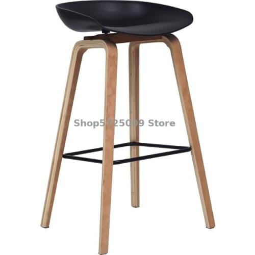 Nordic Bar Chair Denmark Creative Modern Simple Bar Chair Imitation Solid Wood High Stool Cashier Front Desk Bar Chair Stool
