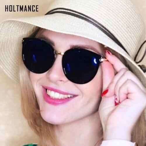 Vintage Cat Eye Sunglasses Women Driving Sun Glasses Brand Designer Retro Flat Lens Stylish Mirror Shades Female oculos UV400