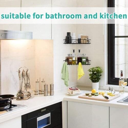 ABZS 2Pack Corner Bathroom Shelf Shower Rack No Drilling Shower Organizer Wall Mounted Storage Organizer for Kitchen Toilet