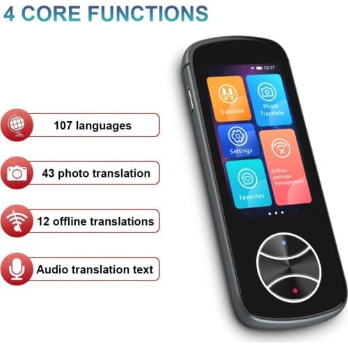 2021 Smart Voice Translator 107 Multi Languages in Real Time Online Instant Off Line Translation AI Learning Conversion V10