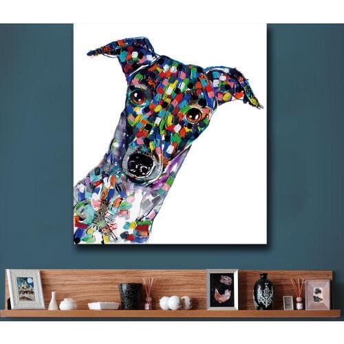 Wxkoil Oil Panting Pop Art Animal Look At You Wall Decor Painted Wall Art Canvas Printed Living Room Painting Wall Art No Framed