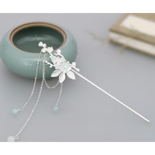 FORSEVEN New Retro Chinese Style Crystal Long Tassel Step Shake Hairpins Clips Sticks Bride Noiva Wedding Party Hair Jewelry