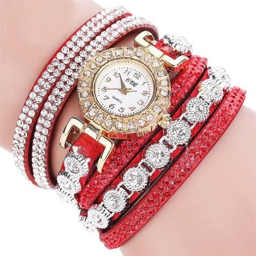 Top Brand Watch Women Vintage Rhinestone Crystal Bracelet Dial Analog Quartz Wrist Watch Reloj Mujer New Arrival Wrist Watches