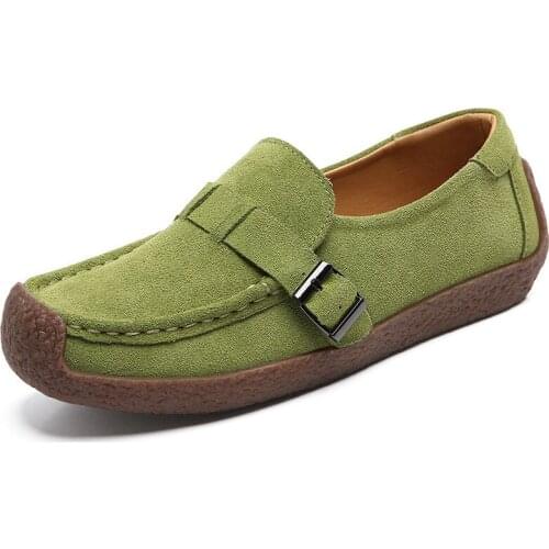 Spring/Autumn New Flat with Shoes Cowhide Casual Shoes Women Flats Peas Shoes Mother Shoes Daily Working Shoes Sapatos De Mujer