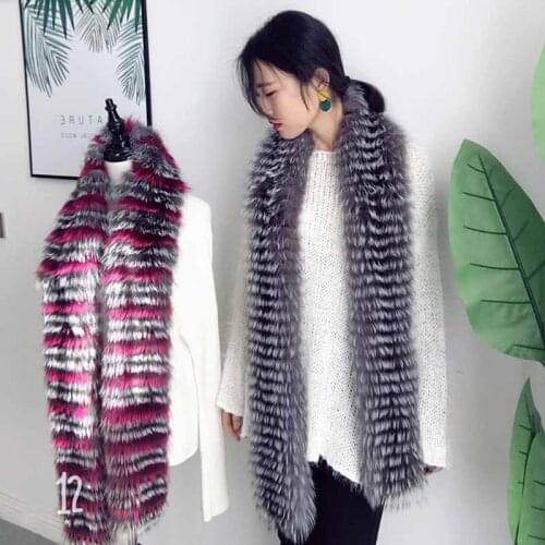 MS.MinShu Fashion Women Scarf Fox Fur Scarf Real Fox Fur Scarf in Layers Natural Fox Fur Shawl Winter Luxury Fluffy Fur Scarf