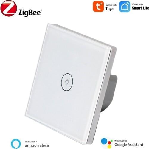 ZigBee Smart Wall Touch Switch 86 EU Standard 1/2/3 Gang Light Switches For Tuya Smart Life Support Alexa Google Home