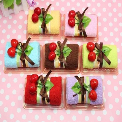 New 2016 10pcs/lot 100% Cotton Cake Towel Swiss Roll Shape Wedding New Year Christmas Gifts Novelty Items Gift