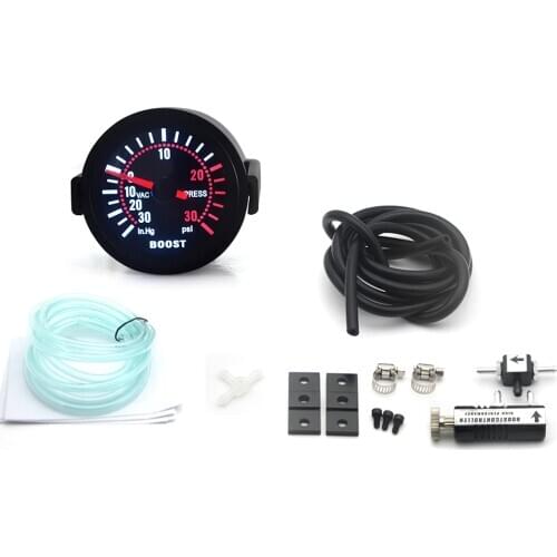 2 "52mm Turbo Boost Gauge 1-30 PSI Car Smoke Len With Adjustable Auto Turbo Boost Controller Kit