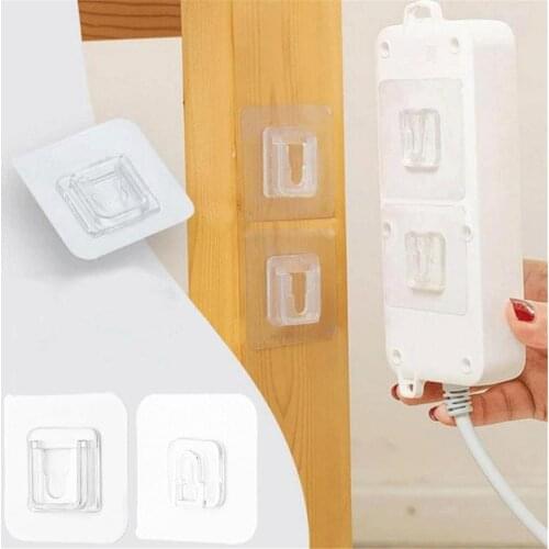 2pcs Double-sided Adhesive Wall Hooks Hanger Strong Transparent Hooks With Suction Cup Wall Storage Holder For Kitchen