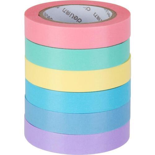 6 rool/set HZ001 10mmX10m office Adhesive Tape solid Paper washi Scrapbooking Sticker Label Masking Tape Office School Supplies
