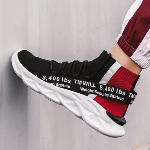 2019 New Autumn Basketball Shoes Couple with Non-slip Wear-resistant Mens Shoes Socks Shoes Sports Large Size Student Shoes