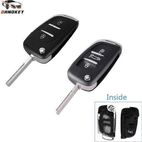 Dandkey HU83 Blade Modified 2/3 Button Filp Remote Key Shell Case Fob For Citroen C2 C5 C6 C8 Xsara Picasso CE0536 Key key shell